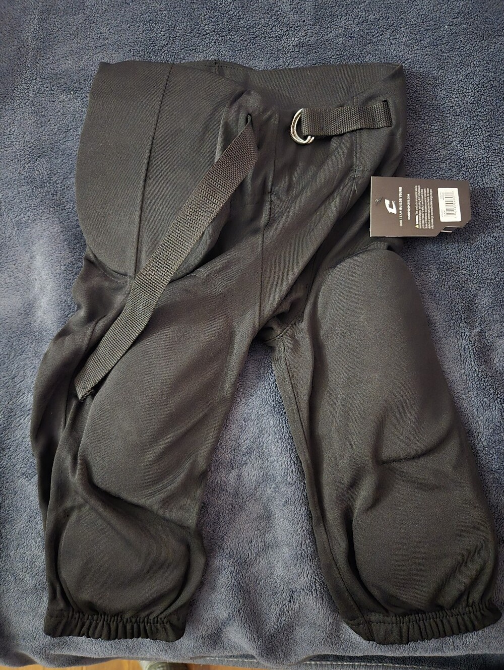 Youth MEDIUM Black Padded Football Pants - Performance Fit